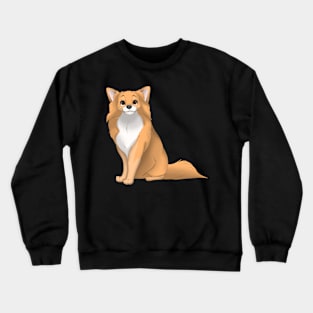 Fawn & White Longhaired Chihuahua Dog Crewneck Sweatshirt